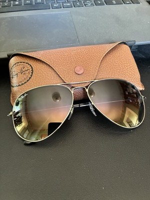 Ray-Ban Aviators RB3026 62mm. Silver Frames w/ Light Grey Gradient Lenses. New. 