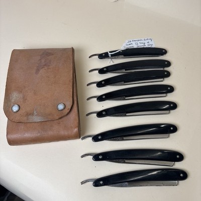 J.A. Heckles Willing Swerk 7 Days Of The Week Straight Edge Razor Set W/ Case