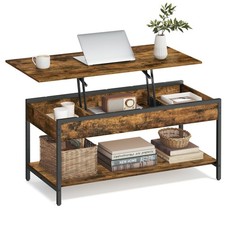 Table Basse Relevable de Salon Forme Moderne 50 x 100 cm Métal Industrielle