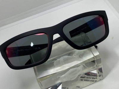 PRADA LINEA ROSSA PS 05ZS DG008F Black Grey Mirror Blue Red 59mm Mens Sunglasses