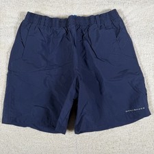 Columbia PFG Shorts Navy Omni-Shade Fishing Swim Trunks Mesh Lined Boys Size XL