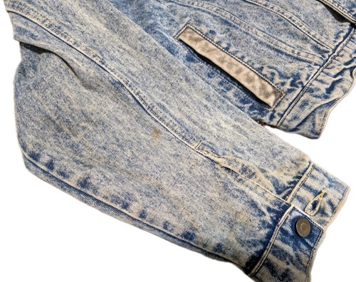 Vintage 80's Dual Control Denim and Leather Jacket Size Medium Distressed - Picture 5 of 10