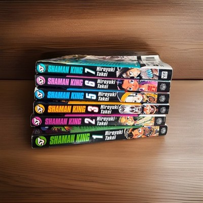 Shaman King Manga lot 6 Books # 1,2,3,5,6,7 Hiroyuki Takei Shonen graphic novel