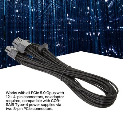 PCIe5.0 16AWG ATX3.0 12VHPWR Ethernets Cable 16PIN to 12+4P Converter 600W
