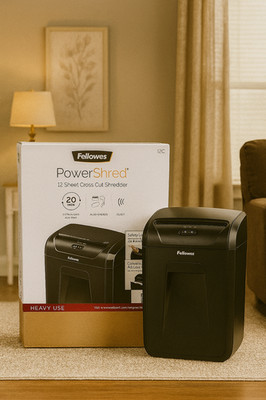 Fellowes PowerShred 12C 12-Sheet Cross-Cut Paper Shredder   Heavy Duty, Quiet