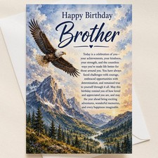 Brother Birthday Card Caring Loving Message Heartfelt Greeting Card for Brother