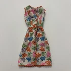Vintage 1960's Barbie Dress #1628 "Brunch Time" Orange Pink Butterfly print