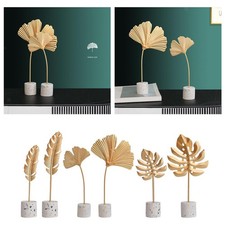 Feather Leaf Resin Craft Sculpture Statue Oranments Office Gifts
