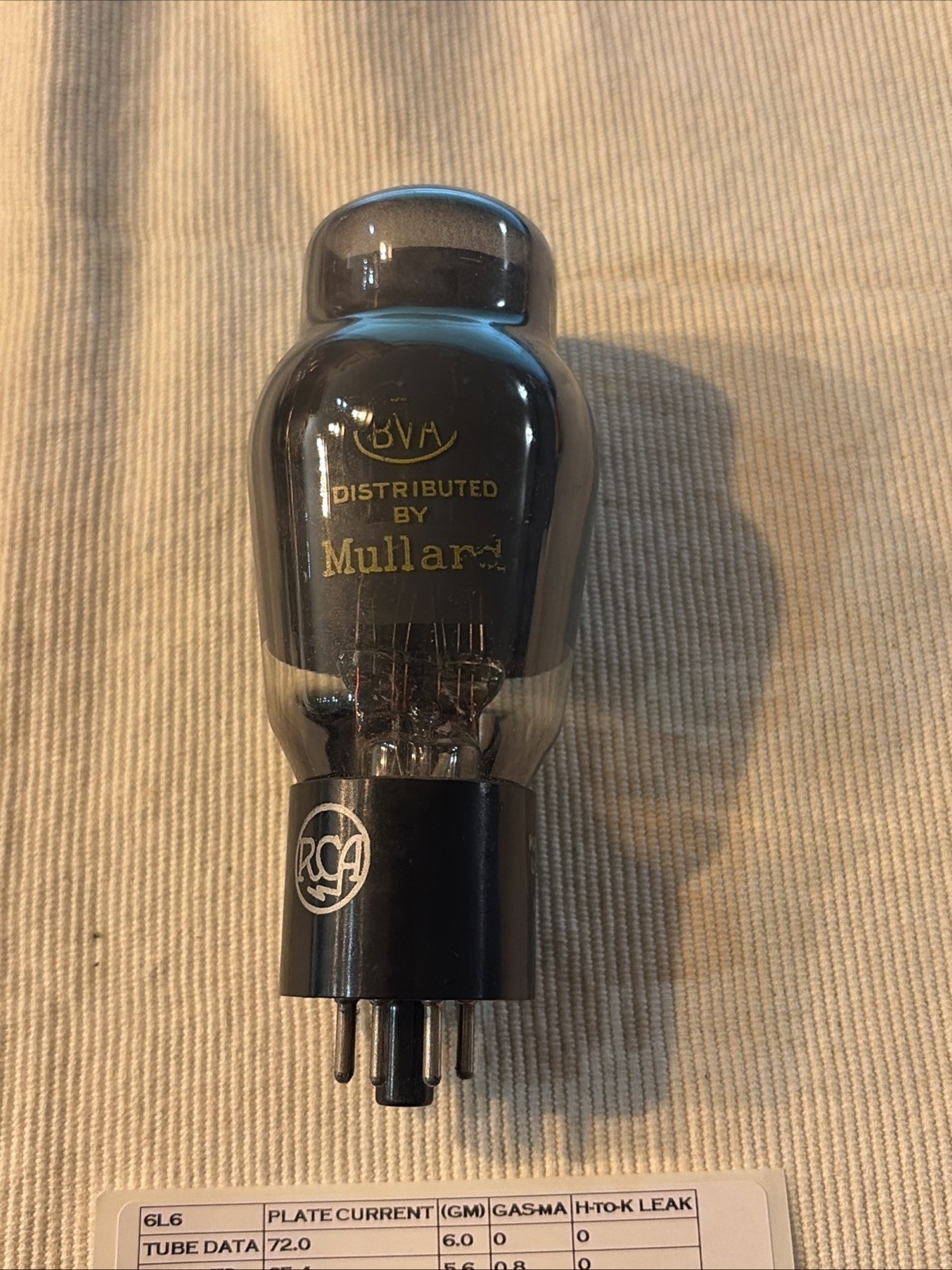 6L6 - RCA Mullard   - X1 - Test Good - Valve Tube - SP85