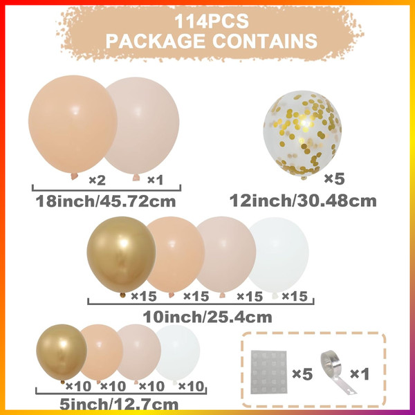 Ballon Girlande Beige Sand Weiß Gold FüR Hochzeit Baby Shower Geburtstag Deko-image