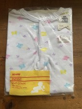 Vintage Sears Infant Knit Gown Butterflies  Up To 17 Pound NOS Made In USA