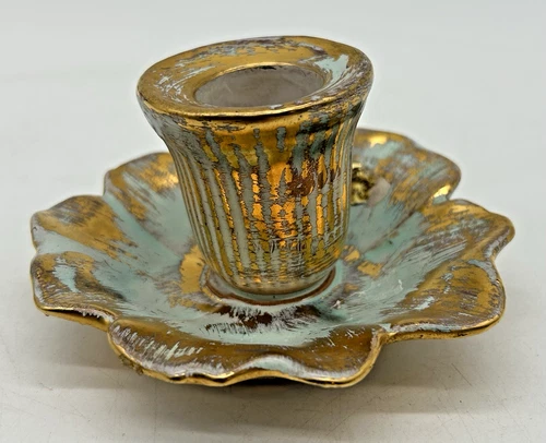 Stangl Pottery Trenton NJ Antique Gold Candle Holder 5138