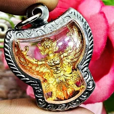 PayaKrut Garuda Half Bird Lucky Money Fortune Masschant Be2566 Thai Amulet 17841