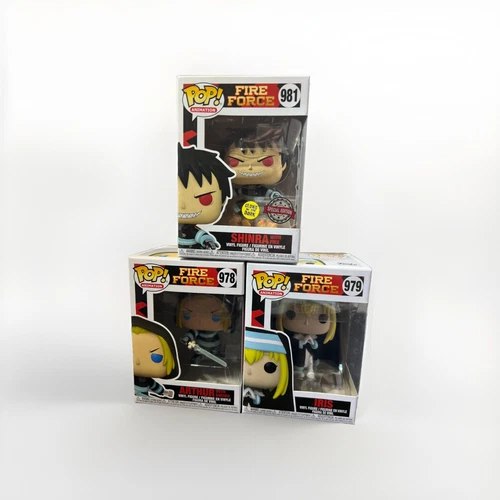 Funko Pop! Fire Force Shinra #981 Arthur #978 Iris #979 Set of 3