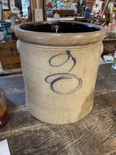 Antique 3 gallon salt glaze crock - Picture 1 of 9