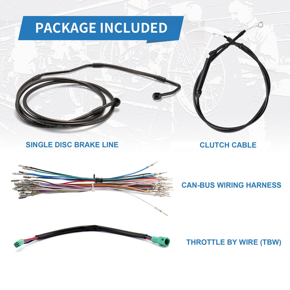 Cables de freno ABS embrague extendido Street Glide de 12" para Harley Touring '08-'13 Foto 3 de 4