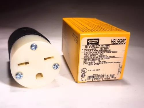 HUBBELL HBL5669C GROUNDING CONNECTOR 2P 3W 15A 250V NEMA 6-15R 5669C - 2 AVAIL