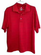 Pro Tour Cool Play: Golf T-Shirt, Red With Black Stripes, Mens Size Medium