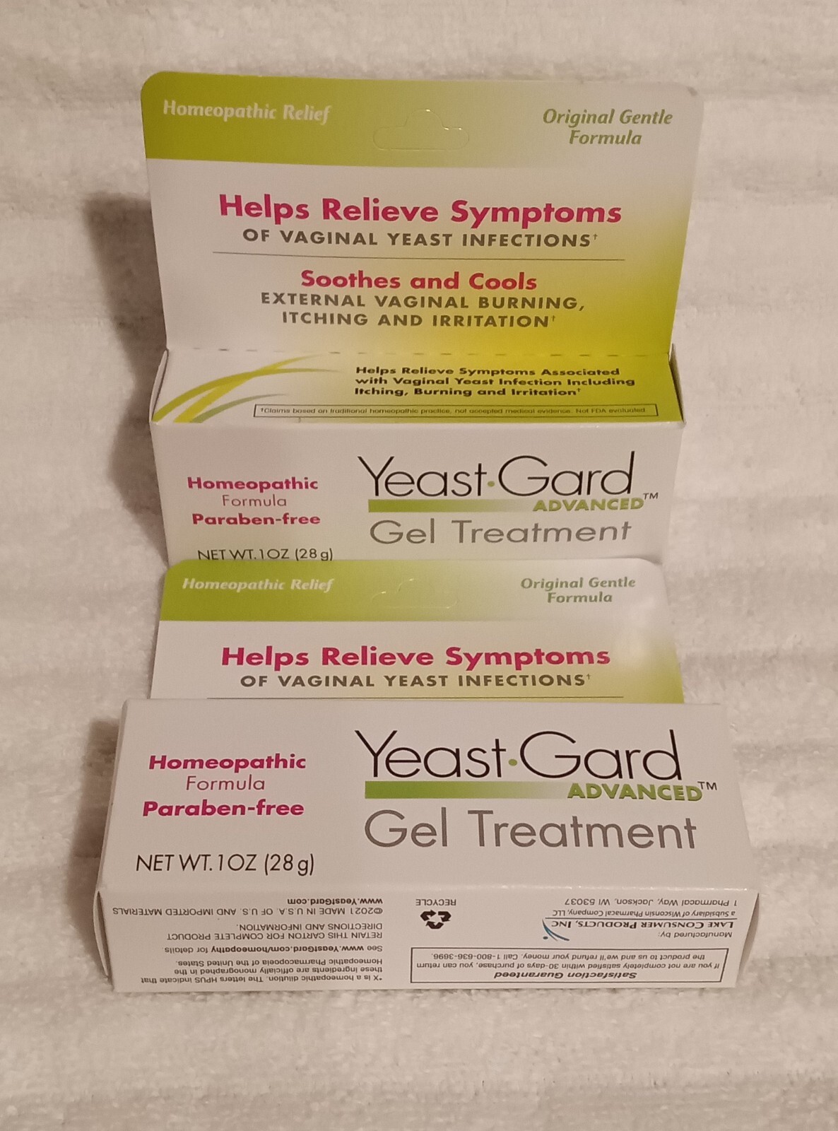 2PK Yeast Gard Advanced Gel Treatment Homeopathic Formula ParabenFree