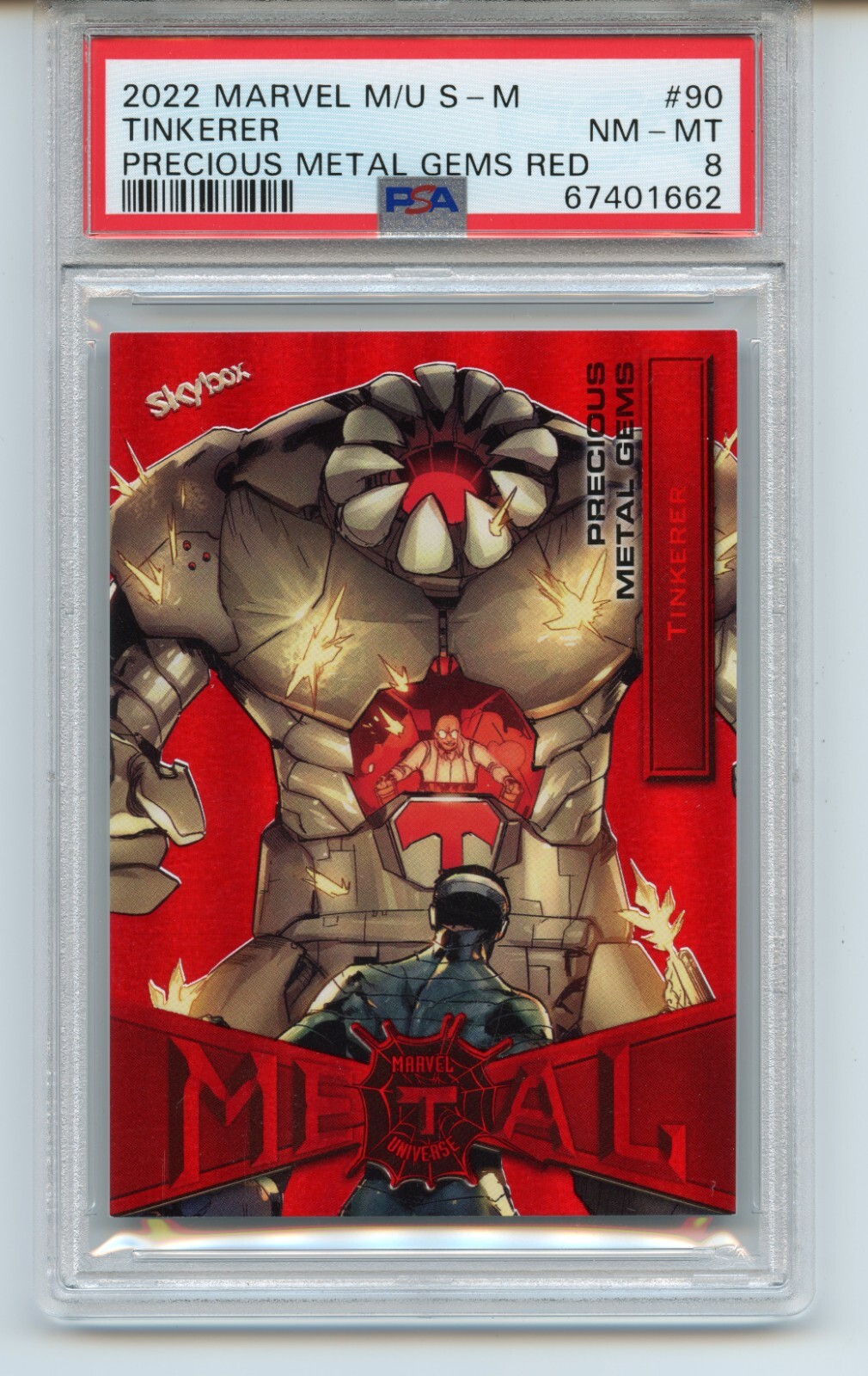 2021 Marvel Spider-man Spiderman Metal Universe Red PMG 90 Tinkerer 50/100