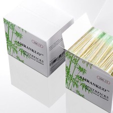 Bamboo Wooden Toothpicks with Individually Wrapped Package 2000-Count round Too