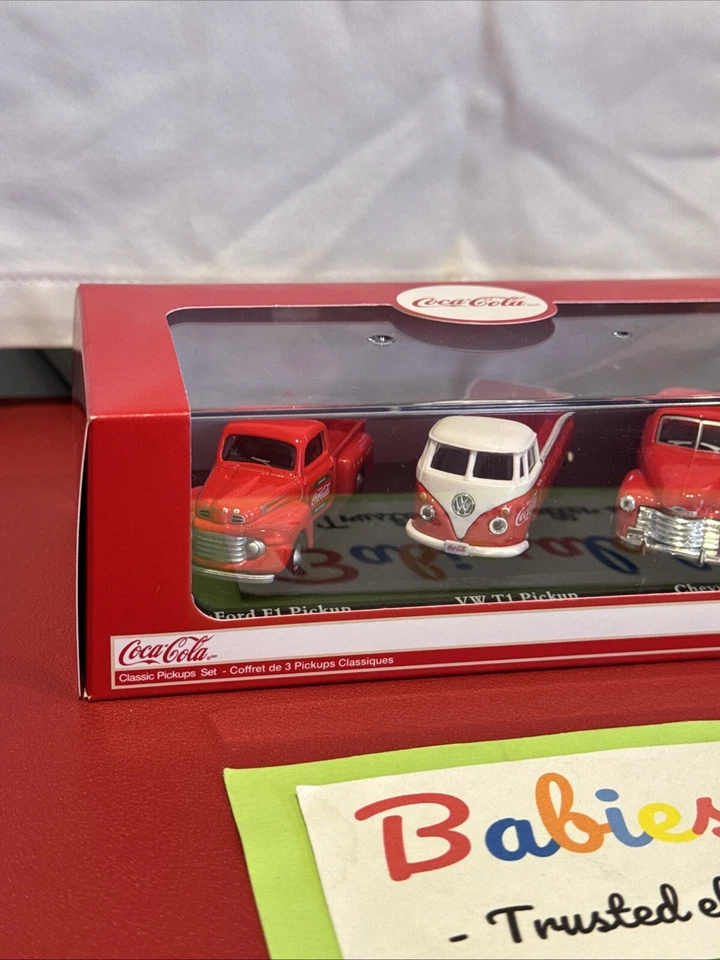 "CLASSIC PICKUPS" GIFT SET OF 3 PCS "COCA COLA" 1/72 DIECAST CARS BY MCC 472100 - Image 3 of 4