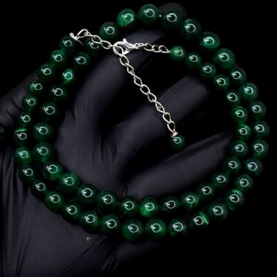 Best Quality Ever Green Onyx 313 Cts Awesome Beaded Elegant Necklace VK 25 E650