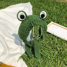 Girls Sweet Knitted Wool Hats Headwear Frog Caps Unisex Warm Winter Fashion SPW