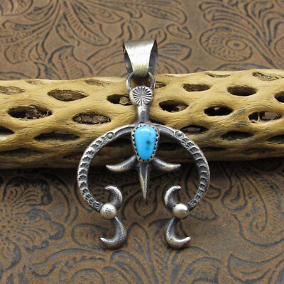 *Satin Finish Oxidized Sandcast Naja with Turquoise Stone by Kevin Billah