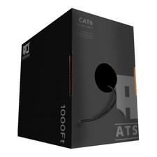 CAT6 Plenum CMP Network Cable 1000FT, 23AWG Solid 550MHz UTP 10Gigabit-Black