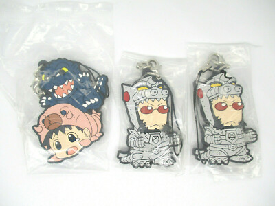 Evangelion Godzilla rubber strap UnUse Mothra (Shinji) Mechagodzilla  (Gendo)