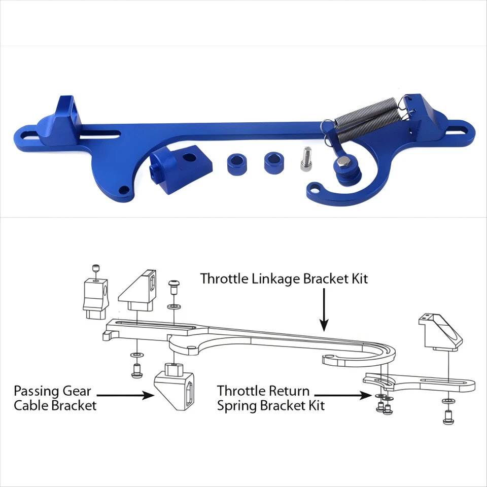 Throttle Cable Carb Bracket Aluminum Fit For Holley 4150 4160 Carb 350 400 SBC S - Image 2 of 4