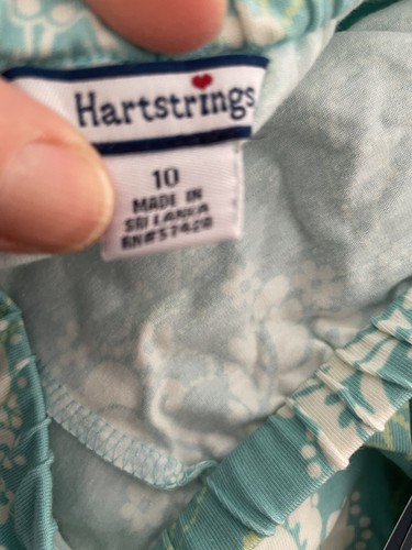 NWT Hartstrings Skort Size 10 Light Teal Floral w/brown Velvet Stripe - Picture 5 of 8