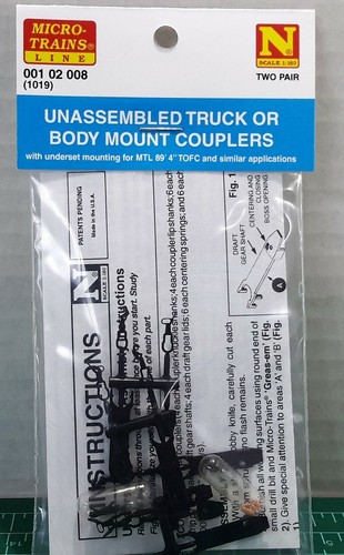 N Scale Micro Trains Unassembled Couplers 2 Pair Item #00102008 (1019) - 第 1/4 張圖片