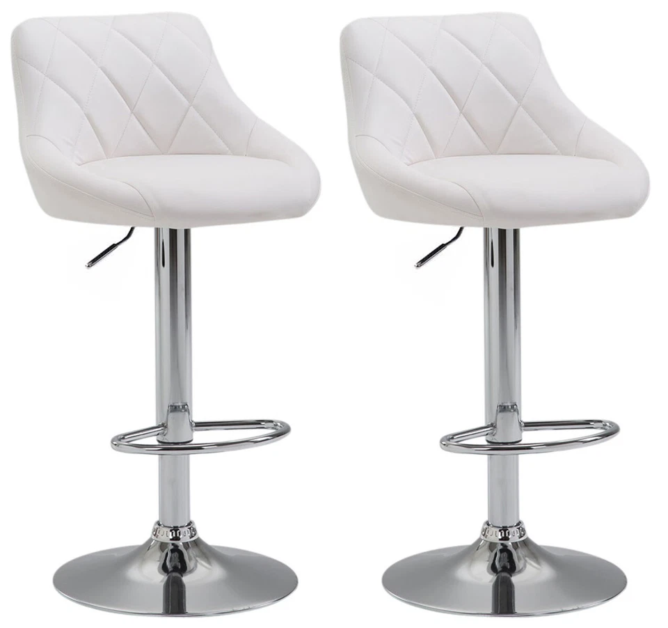 2 x Tabouret de Bar Réglable en Hauteur Lazio Similicuir avec Piètement Métal - Photo 1/1