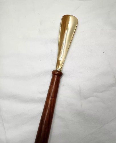 Shoe Horn Handmade Vintage Solid Wooden Brass Designer Handle - Nautical Style - Picture 5 of 5
