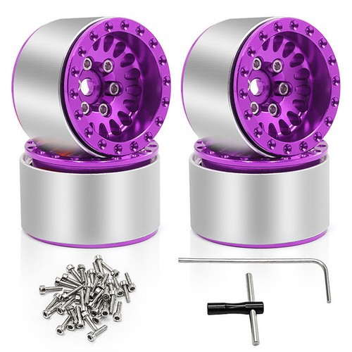 Aluminum 1.0" Beadlock Wheel Rim &Tires For 1/18 TRX4M 1/24 SCX24 AX24 RC Car - Picture 6 of 28