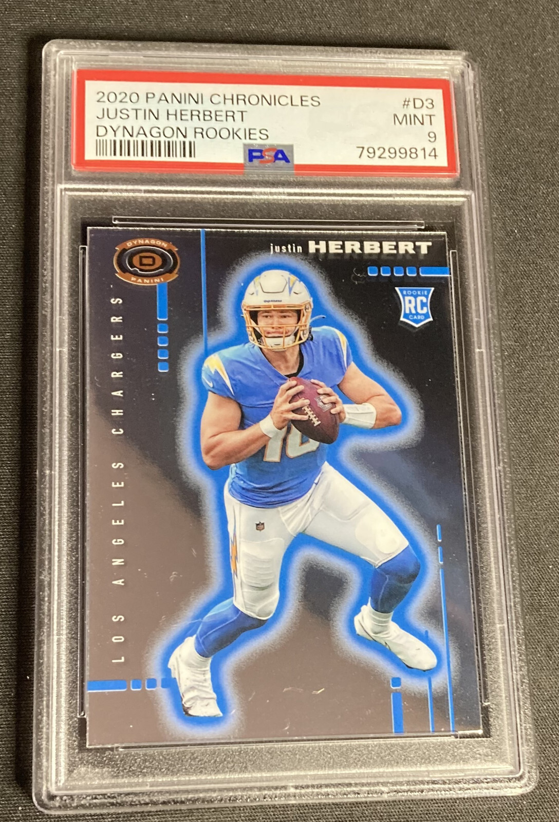 Justin Herbert - RC 2020 Panini Chronicles Football Dynagon Rookies PSA 9 #D3