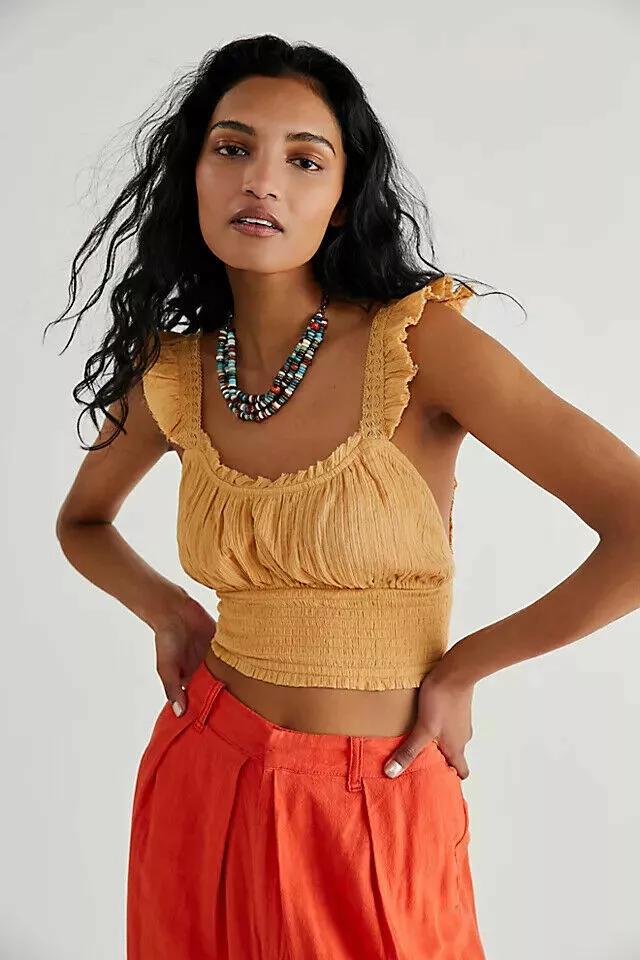 W】【Free People】Crop Top Blouse-