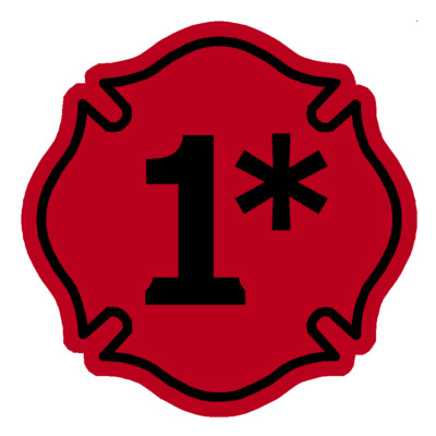 Reflective  1 Asterisk  1* Maltese Cross Fire helmet Decals 2  inch