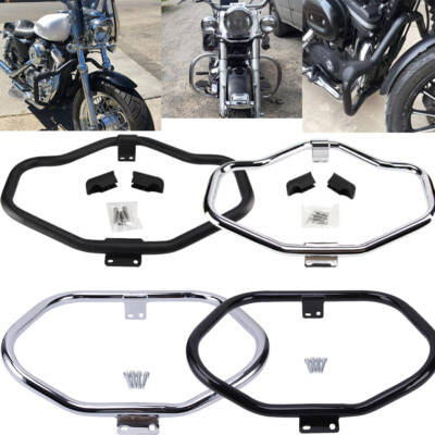 Chrome Black Engine Guard Highway Crash Bar For Harley Sportster XL XR 2004-2022