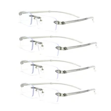 4Pack Rimless Reading glasses +1.0 +1.25 +1.5 +1.75 +2 +2.5 Women Men Reader US