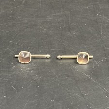 2 Vintage Swank Small Purple Rhinestone Square Formal Tuxedo Shirt Stud Retro