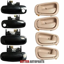SET OF 8 PCS Outside Inside Door Handle BLACK/BEIGE For 98-02 TOYOTA COROLLA