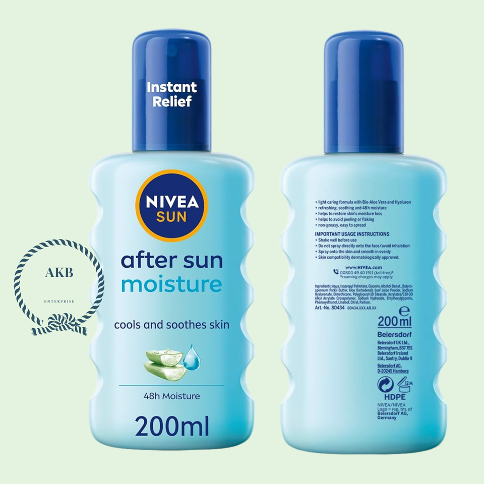 Nivea After Sun Moisture Spray Cool & Soothes Skin Aloe Vera, 2x 200ml