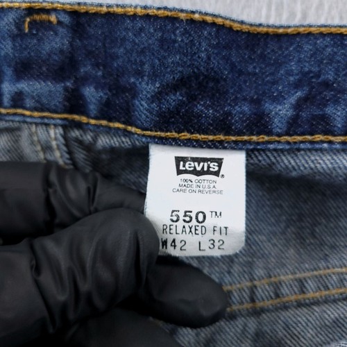 Vintage Levis 550 Jeans Mens 42X32 Blue Tapered Made in USA Denim Relaxed Fit - Picture 7 of 13