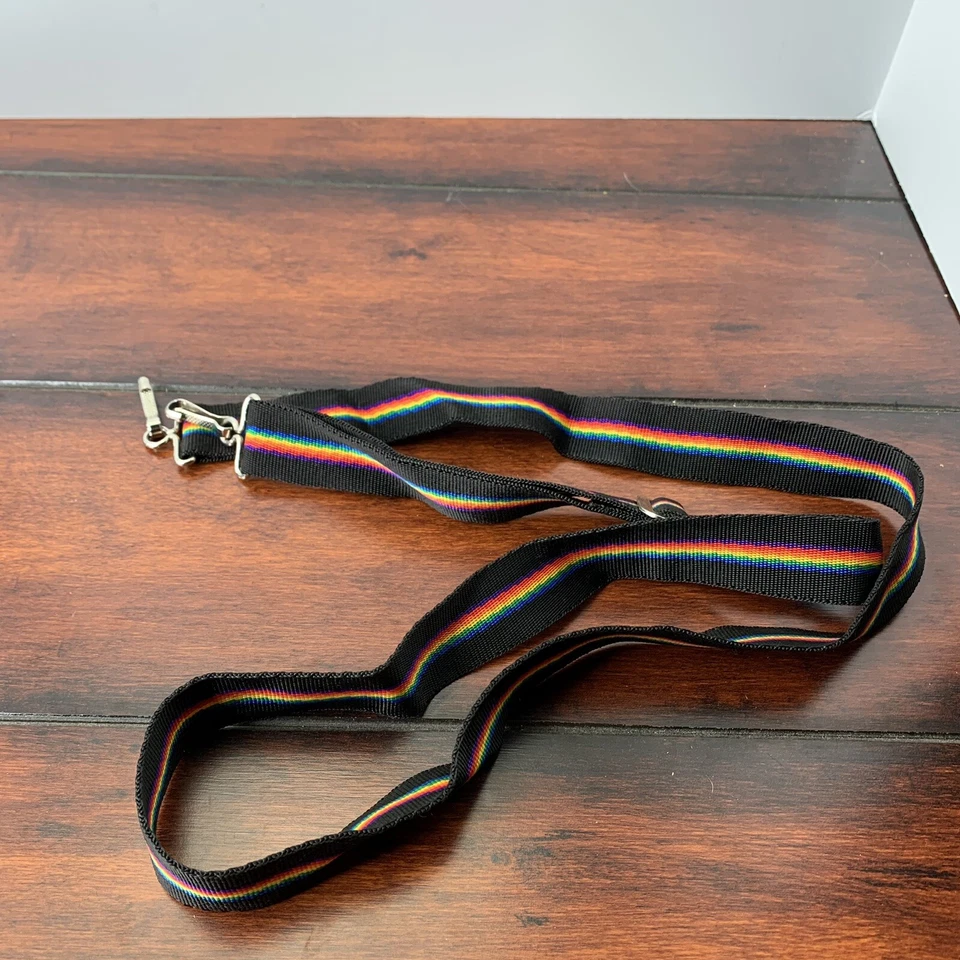 Correa de cámara Kodak de colección negra roja amarilla azul arco iris años 80 Foto 4 de 4
