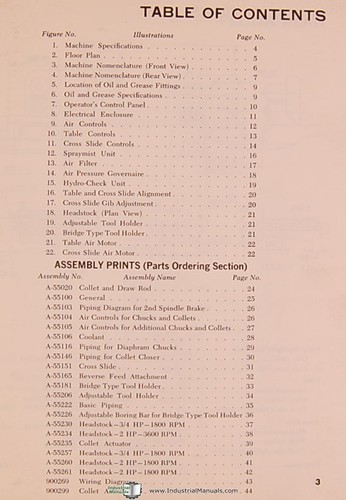 Jones & Lamson 6, Finishing Grinder, Parts and Service Manual 1964 - Picture 6 of 6