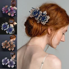 Updo Hairpin Large Clip Rhinestone Three-Jaw Clamps Duckbill Clip Coiled Hair