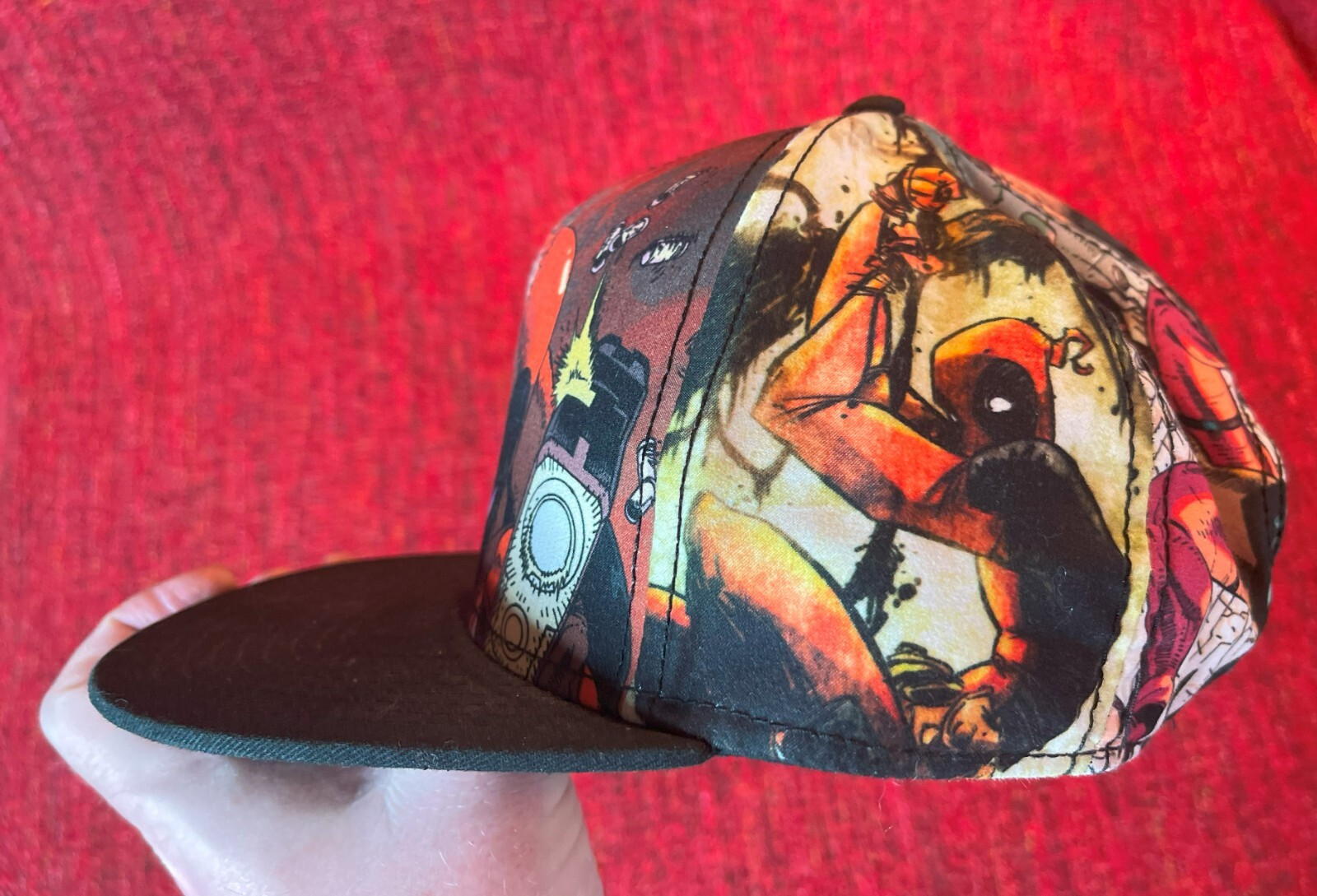 MARVEL DEADPOOL COMIC PANEL ALL OVER PRINT BASEBA… - image 4